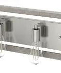 Woodburn 4 Light Vanity Fixture In Brushed Nickel Medium Size Dimmable Modern Style For Bathrooms, Kitchens, Bedrooms