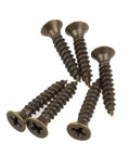 Antique Brass Steel Door Hinges Three And One Half Inch Five Eighths Radius Full Mortise With Removable Pin Interior Residential Use One Hundred Pack Includes Screws And Hardware Kit For Quick DIY Install And Smooth Operation, close-up of screws included