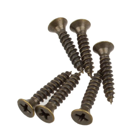Antique Brass Steel Door Hinges Three And One Half Inch Five Eighths Radius Full Mortise With Removable Pin Interior Residential Use One Hundred Pack Includes Screws And Hardware Kit For Quick DIY Install And Smooth Operation, close-up of screws included