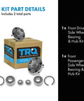 Two Piece Front Wheel Bearing And Hub Kit For Ford Escape Mazda Tribute And Mercury Mariner 2001 2012 2001 2011 2005 2011 Driver Side And Passenger Side Replacement Set No Hassle Install product packaging and components
