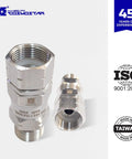 Stainless Steel M22 360 Degree Pressure Washer Swivel Joint Fitting For Guns And Hoses, 5000 PSI, 0.85 Inch ID To M22, High Flow, No Twist, Not For 3 By 8 NPT M.