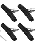 4 Pack Bike Brake Pads For City, Road And Mountain Bikes With Allen Wrench And Plastic Case, Premium V Brake Blocks Deliver Crisp Stops