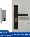 Modern Wooden Interior Door Handle Lock Anti Theft Security With Magnetic Keyed Access For Bedroom Easy Install