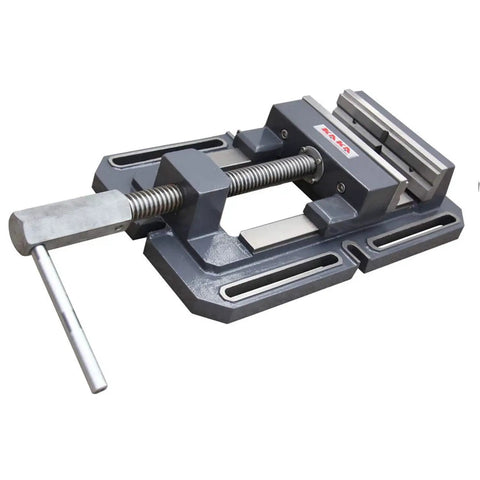8-Inch Heavy-Duty Drill Press Vise With Replaceable Prismatic Jaws And 45-Degree Grooves For Plates And Square Tubes For Precision Metalworking