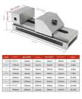 Heavy Duty Lathe Vise With Replaceable Jaws And Integrated Clamping Slots For Versatile Workholding 3.5 Inch Opening specification chart