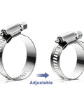 Hose Clamp Assortment 180 Pcs Stainless Steel Worm Gear Clamps Kit For Fuel Line Plumbing Automotive