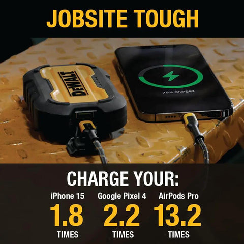 Heavy Duty Portable Charger Power Bank With IP67 Dust And Water Resistance, 10000 mAh Battery Pack, charging a smartphone