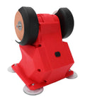Heavy Duty Cordless Bench Grinder With 70mm Grinding Wheels And 5500 Rpm High Speed Motor, red body with dual grinding wheels.