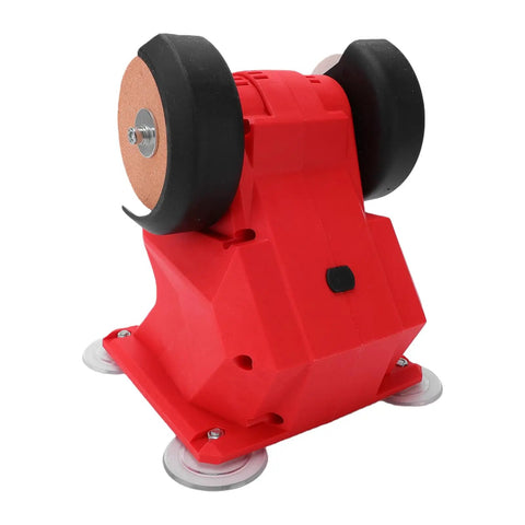 Heavy Duty Cordless Bench Grinder With 70mm Grinding Wheels And 5500 Rpm High Speed Motor, red body with dual grinding wheels.