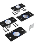 Hidden Magnetic Door Ball Catch Set Adjustable Hardware With Stainless Steel Strike Plate Noiseless Strong Suction 2 Pack Black
