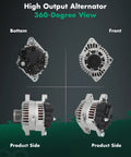110 Amp 12 Volt Alternator Replacement For Hyundai Sonata 2.0L 2011 2012 2013 Santa Fe 2.4L 2010 2012 Optima 2.0L 6 groove pulley