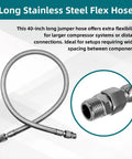 40 Inch Half Inch NPT Compressor Jumper Hose With Stainless Steel Braided Flex 304 Stainless Exterior 750F High Temp 450 PSI