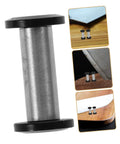 Heavy Duty Stainless Steel Bindery Rivets And Self Tapping Metal Handle Screws For Knockout DIY Crafts And Leather Work Built Like A Tank With Badass Grip Corrosion Resistant Hardware That Lasts Forever, shown from the side with two screws.