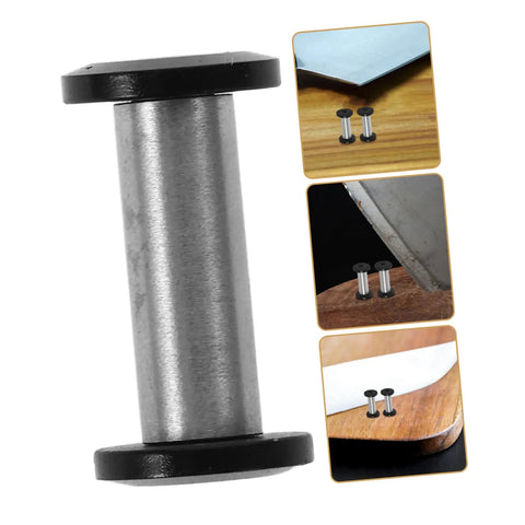 Heavy Duty Stainless Steel Bindery Rivets And Self Tapping Metal Handle Screws For Knockout DIY Crafts And Leather Work Built Like A Tank With Badass Grip Corrosion Resistant Hardware That Lasts Forever, shown from the side with two screws.