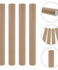 Four kraft paperboard poster tubes with plastic caps, part of 10 Pack Kraft Paperboard Poster Tubes With Plastic Caps, 50mm Inner Diameter And 40cm Length, Durable Mailing And Storage Tube Mailers For Blueprints, Artwork, Posters, Diagrams, And Craft Supplies.