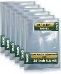 Clear 5.8 Mil Dust Collector Bags, Heavy Duty 6 Pack Fits DC-1100VX 70 Gallon Woodworking Dust Collector shown arranged