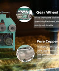 No Sweat One Hundred Ten Volt Electric Tube Bender handles round and square pipe shapes with gear wheel and pure copper motor.