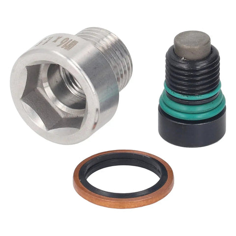 Upgrade Your Ride With This Heavy Duty Stainless Steel Oil Pan Drain Plug For M16x1.5 Threads Durable Repair Kit That Stops Leaks And Keeps Your Car Running Smooth Like A Dream Without Breaking The Bank or Losing Oil Fast. stainless steel M16x1.5 oil drain plug kit with seal and washer