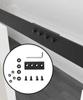 Sliding Barn Door Hardware Connecting Adaptor Set Of 2 3.15 Inch Metal Joining Plate Repair Fastener Carbon Steel Matte Black Heavy Duty Track Connector For Indoor And Outdoor Use 1 Inch Wide Flat Brace Splice Piece with mounting hardware and tools visible