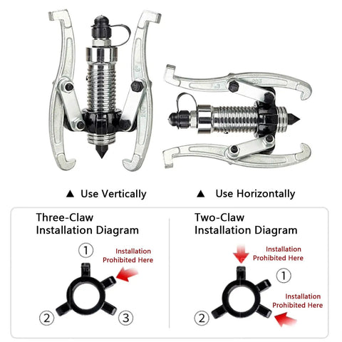 Heavy Duty Hydraulic Gear Puller Kit With 2 Or 3 Jaw Gear Separator Tool Hand Pump Long Oil Pipe for Vertical and Horizontal use