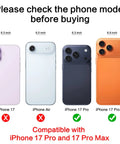 Compatibility chart showing iPhone 17 Pro and 17 Pro Max for 2 Pack Rear Camera Lens Glass Replacement For iPhone 17 Pro Max And 17 Pro With Pre Installed Adhesive, DIY Repair Tool Kit, And Step By Step Installation Manual For Easy No Fuss Lens Restoration.