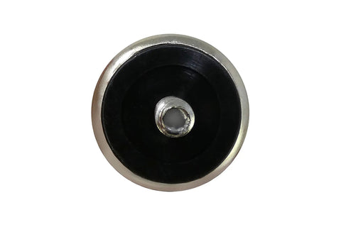 Beat The Wobble Instantly 1 1/4 Inch Round Floor Protectors heavy duty silver table leveler base with screw thread.