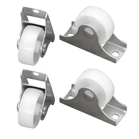 Heavy Duty Rubber Furniture Casters That Roll Like Butter With Reliable Grip Crafted For Serious Hauling And Stress Free Room Refresh Projects Without Any Floor Scrapes Or Rough Dragging, white rubber wheels with steel mounting.