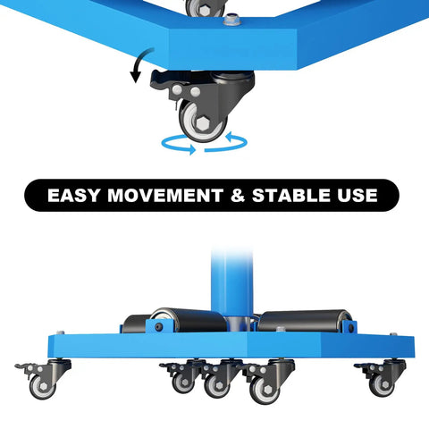Heavy Duty Cord Reel Turntable With 1000 Lbs Load Capacity Workhorse Portable Wire Spool Rack on lockable wheels with brake system