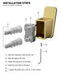 Installation guide for Four Pack Brushed Gold Towel Hooks For Bathroom And Mudroom Heavy Duty Wall Hangers with screws and wrench