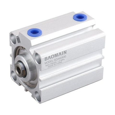 Compact 40x40mm Air Cylinder Double Acting With 16mm Rod Aluminum Body with side ports view