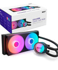 Keep Your Rig Ice Cold With This Dope 240MM AIO CPU Cooler Featuring Fast RGB Lighting Super Quiet Operation Smooth Motherboard Hookup And Sleek Black Finish For Effortless Gaming Upgrades That Never Break A Sweat. 240mm RGB liquid CPU cooler with dual fans and sleek design.