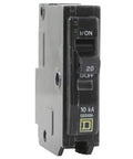 Qwik Open 20 Amp 1 Pole Mini Circuit Breaker For 120/240V AC With 10kA Breaking Capacity Plug In Mount, side view