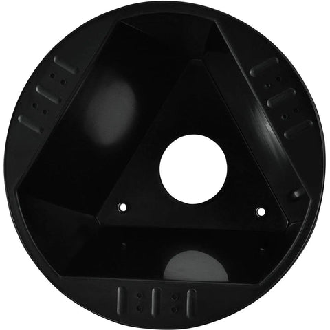 Top view of Three Sided Inventory Control Cone Set Of 5 In Black 10 Inch Diameter By 5 Inch Height Lightweight Durable Polypropylene