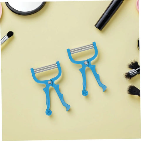 Four Piece Manual Facial Hair Remover Kit For Women With Portable Spring Epilator And Stainless Steel Coils For Chin And Neck Hair Removal Precision Threading Tool For Everyday At Home Grooming No Fuss Quick Touchups, blue metal coil tools
