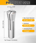 R8 Round Collet Three Sixteenth Inch, 7/16-20 UNF Thread Mill Chuck Holder, 0.015mm Precision Spring Collet, CNC Milling Tool