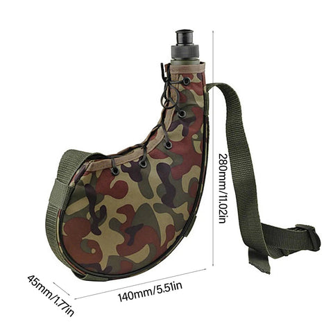 Leakproof Outdoor Water Bottle With Rugged Oxford Cloth Carry Handle Built For Camping And Hiking Big Capacity Canteen For Backpacking