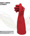 Lineman Grade Rubber Insulating Electrical Safety Gloves Class 0 ASTM Compliant Size 10 with 11 Inch Cuff for Electricians