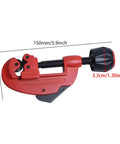 Beefy Duty Pipe Cutter For Copper Brass And Aluminum Tubes 3 To 32 mm Pro Grade Tube Cutting Tool with dimensions shown