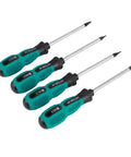 Real Deal Knockout Gear 4 Piece U Fork Spanner Screwdriver Kit With Magnetic CRV Steel Bits In M1.7 M2.0 M2.3 M2.6 Sizes For No Sweat PCB Fixes And Fast Door Maintenance Tasks Daily, includes four screwdrivers with textured grips.