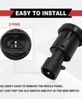 Rear Liftgate Window Glass Release Switch Button Replacement for 2007-2014 GM SUVs, two-pin connector, black.