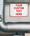 Customizable Aluminum Weatherproof Metal Sign White Red Danger Horizontal Street Sign Personalize Text For Indoor Outdoor Use 10x7 Inches Durable Yard Safety Sign, mounted indoors