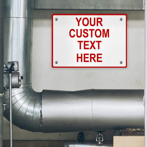 Customizable Aluminum Weatherproof Metal Sign White Red Danger Horizontal Street Sign Personalize Text For Indoor Outdoor Use 10x7 Inches Durable Yard Safety Sign, mounted indoors