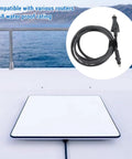 Rock Solid 6.6 Ft Ethernet Extension Cable IP68 Waterproof Flat Network Cord For Router shown on a boat with a waterproof router.