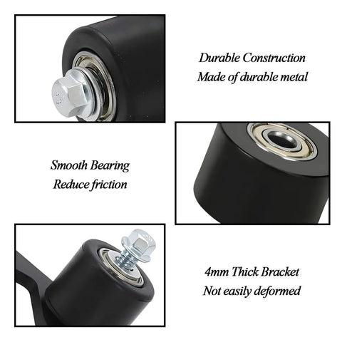 Upgrade Your Ride With This Ultimate Mini Bike Chain Tensioner Adjuster Kit Perfect For Ct200 U Mb200 Bt200X Models To Keep Your Drive Smooth And Tight While Adding Some Real Style To Your Daily Grind. black metal roller with bearing and 4mm bracket for mini bike chain tension