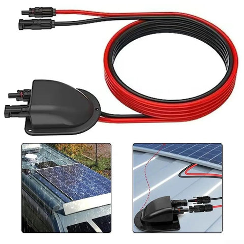 Built Tough Solar Cable Gland Kit 10AWG 2m Extension Cord with Waterproof IP68 ABS Junction Box for Marine and Off Grid Use
