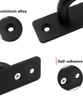 Close-up of 12 Pieces Aluminum Alloy Barn Door Handles 148mm 5.8 Inch Sliding Pulls, showing black finish and mounting details.