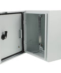 Open view of Outdoor Metal Electrical Enclosure Box Weatherproof Junction Box With Safety Lock showing interior space.