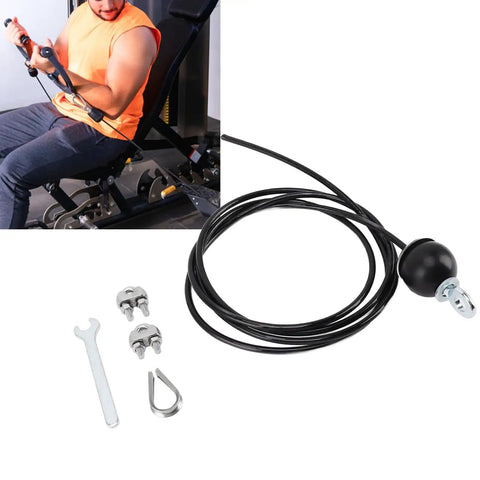Durable Fitness Pulley Cable With Stop Ball For Home Gym DIY Setup Versatile Cable Pulley System shown with tools