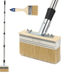 Stain Brush Kit With 60 Inch Long Handle For Decks And Wood Surfaces, featuring 6 Inch Deck Brush and 3 Inch Brush