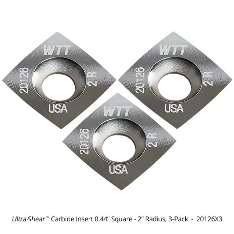 Replacement Carbide Inserts For Slab Flattening Router Bits 3 Pack Nano Carbide 4 Sided Inserts With 2 Inch Radius